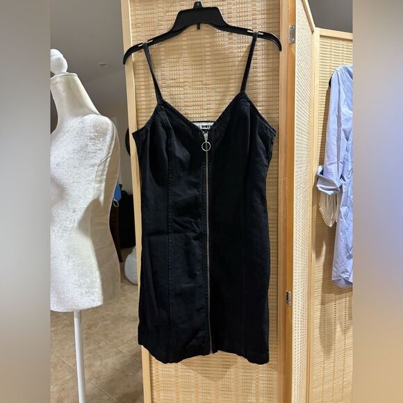 TOPSHOP Moto Black Denim Zippered Dress 🖤 - Picture 2 of 5